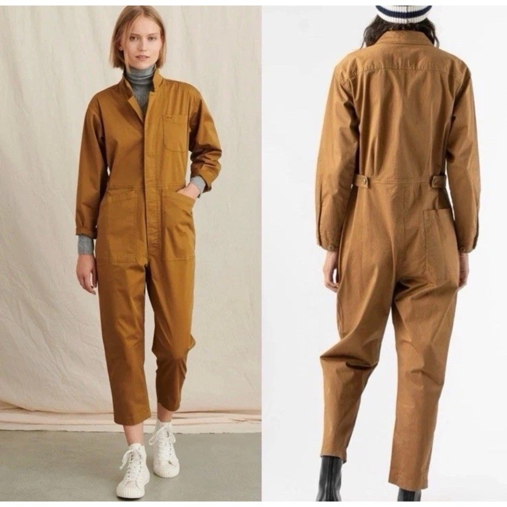 Alex Mill Standard Jumpsuit Small‎ Work Wear Cotton Romper Goldenrod Hickory